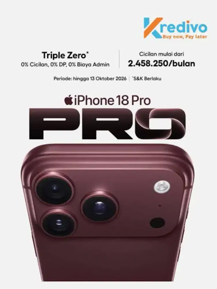 Promo cicilan Iphone 18 tripel zero via kredivo