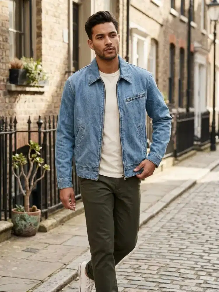 Uniqlo Jacket Ritsleting Denim Original/Uniqlo Blouson Denim Jacket