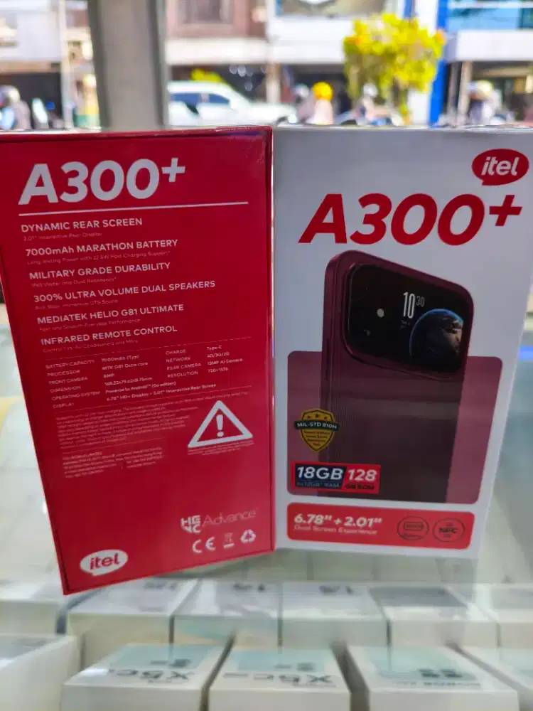 Itel A300+ 6+6/128GB 2 layar NFC IP65 7000mAh Garansi Resmi