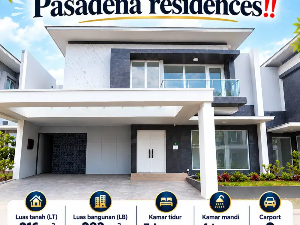 TERMURAH Dijual Rumah Mewah Pasadena Residences Gading Serpong LT 216m² Harga 8 M