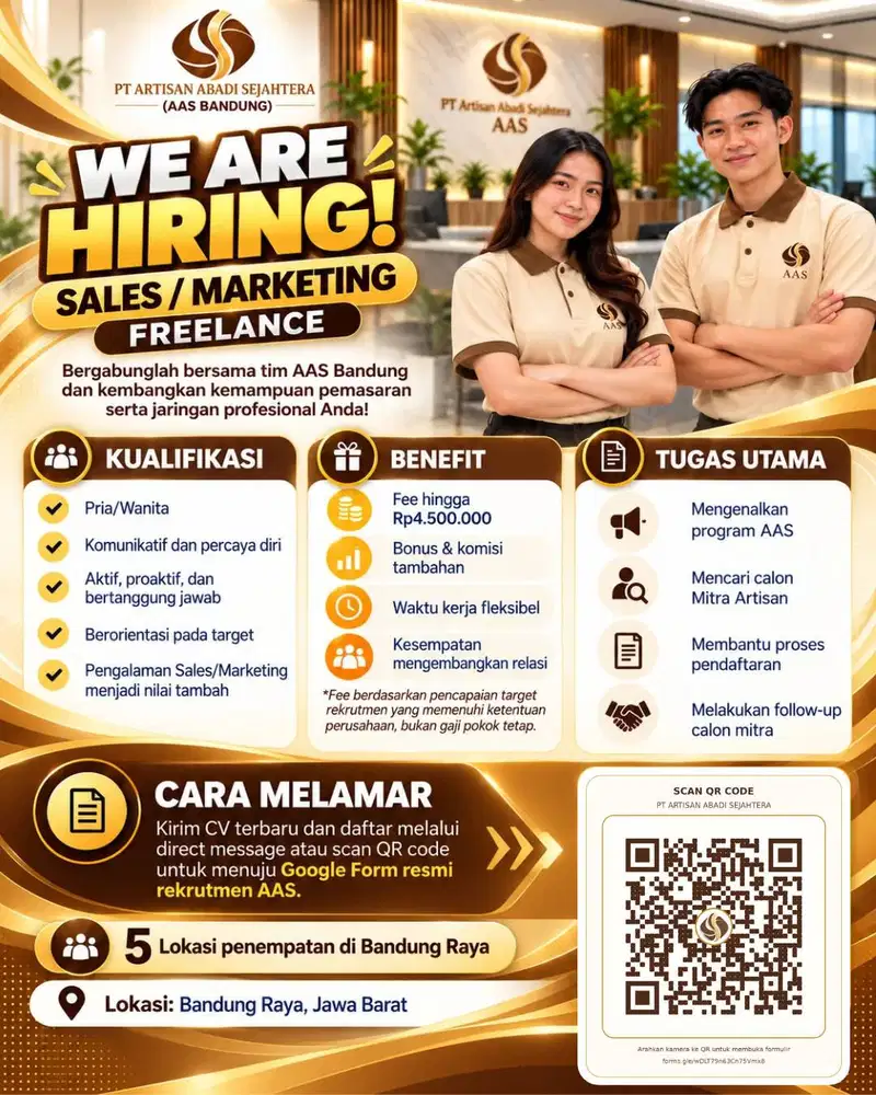Lowongan Sales Marketing Freelance - PT AAS Bandung