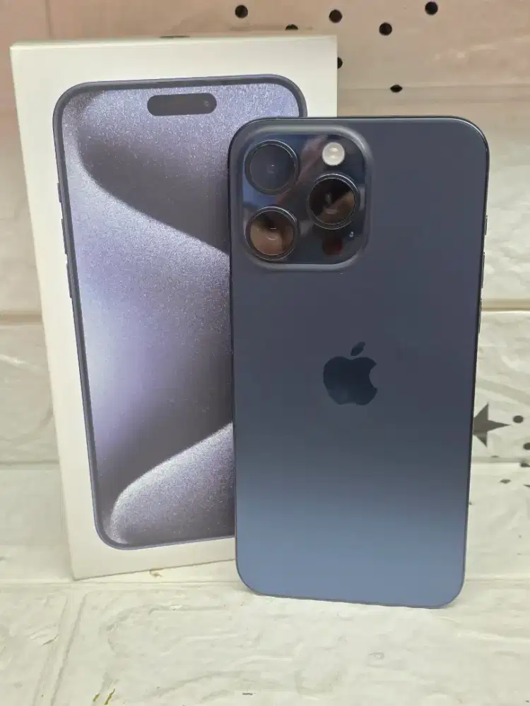 Iphone 15 pro max 256gb blue second resmi