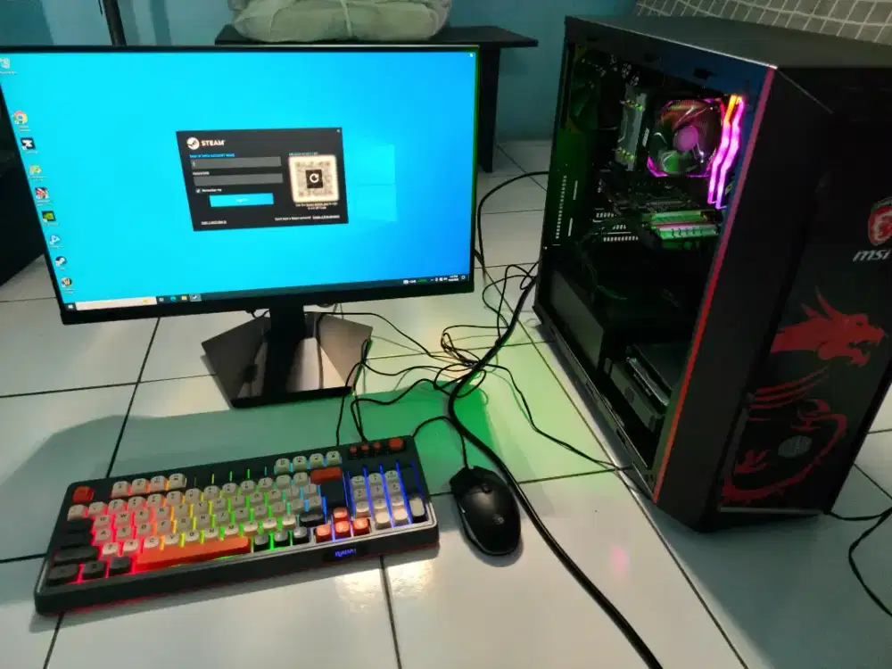 PC AMD Ryzen 5 5600G VGA GTX 1660 RAM 16GB RGB Monitor 24 Inch 144Hz