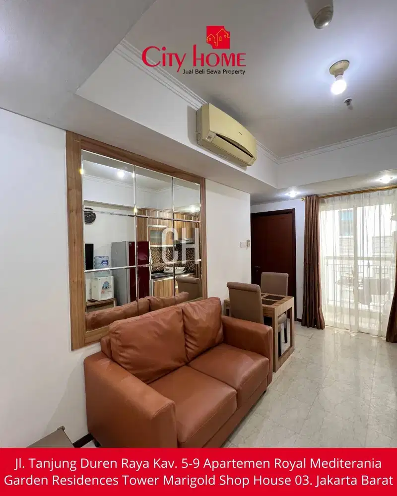 Sewa Apartemen Furnished 2 BR Royal Mediterania Garden Residences