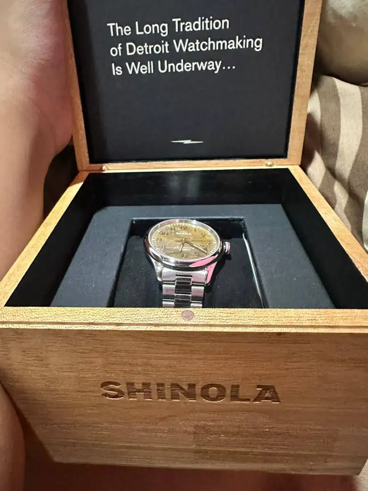 DIJUAL: SHINOLA VINTON 3H 38MM PETRIFIED WOOD