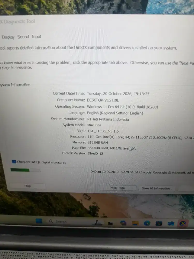 Laptop pro comp max one i5