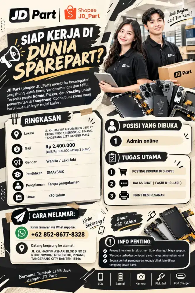 LOWONGAN ADMIN ONLINE SHOP