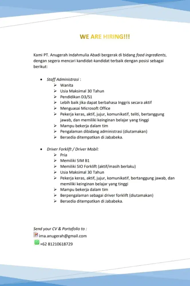 We are hiring!!!