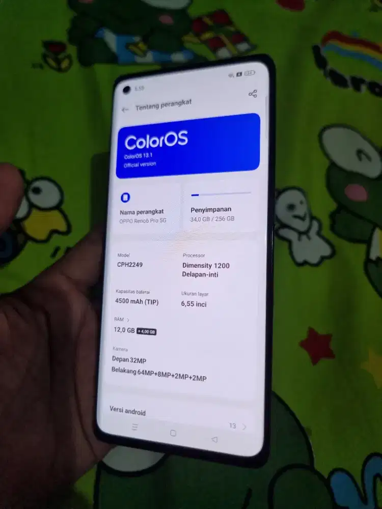 Oppo reno 6pro 5g ram 12/256 gb