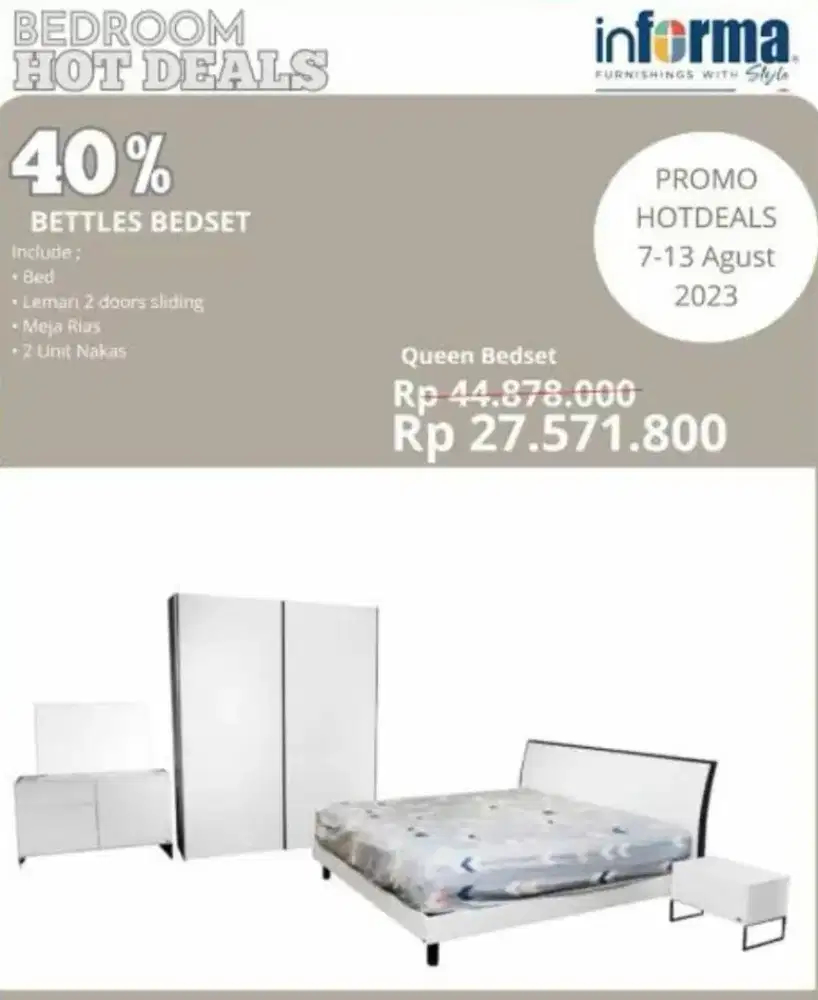 Set Furniture Kamar Lengkap Informa Minimalis Estetik