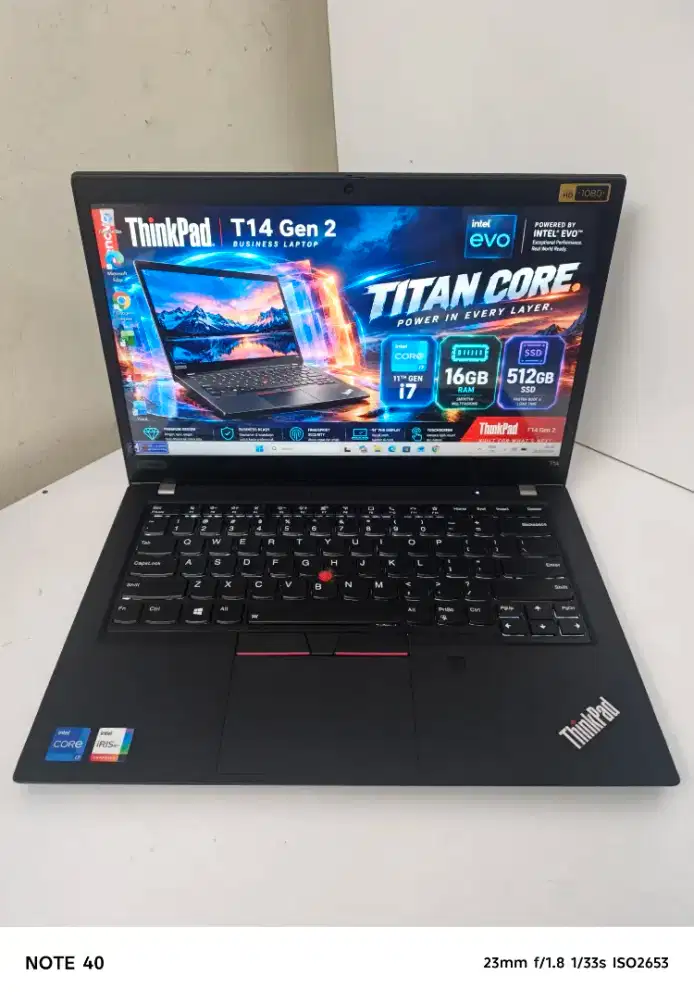 ThinkPad T14 Core i7 Gen 11 RAM 16GB SSD 512GB — Laptop Bisnis Premium