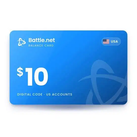 Top Up Battle.Net Blizzard Voucher Gift Card $10