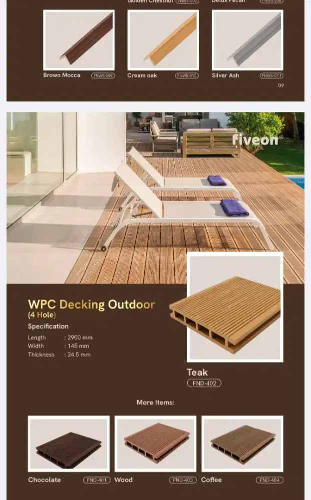Decking lantai tersedia 4 warna