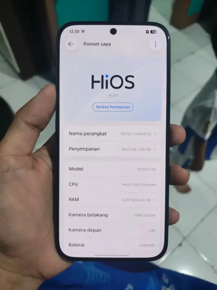 Tecno Camon 50 12+12/256GB Fullset ( Garansi Agustus 2027 )