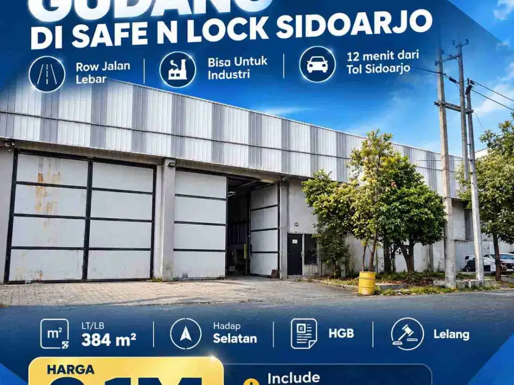 DIJUAL TERMURAH LELANG GUDANG DI SAFE N LOCK SIDOARJO
