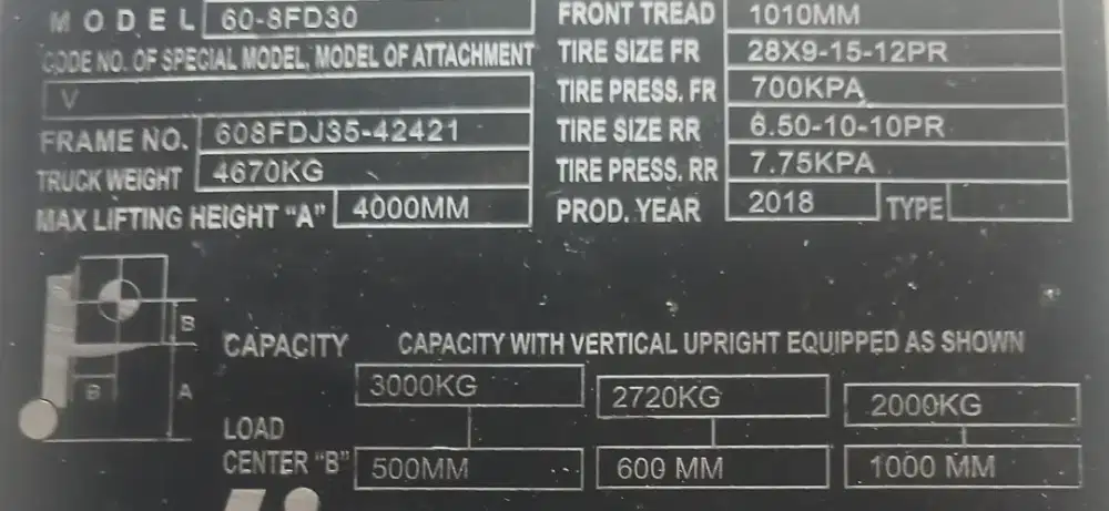 Forklift Toyota 8fd 30