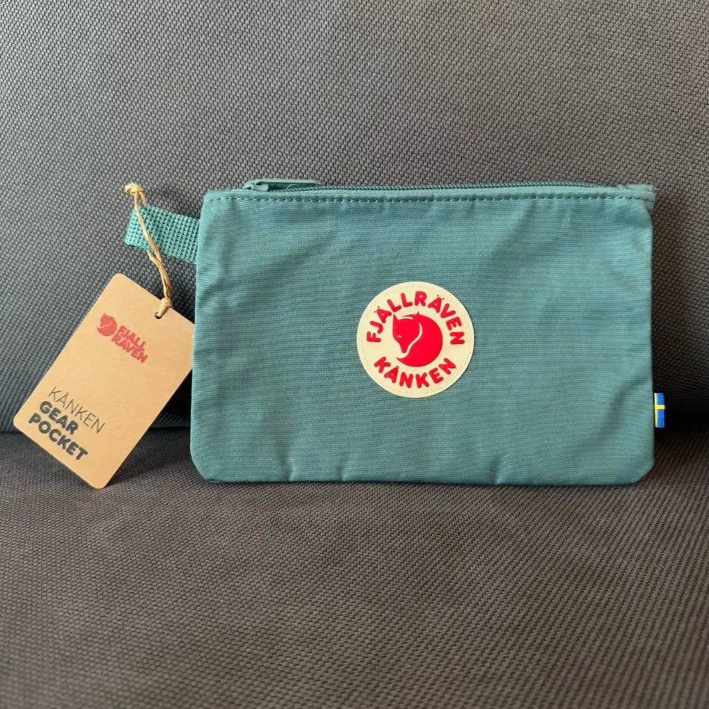 Fjallraven Kanken Gear Pocket Teal Baru Tag Terpasang