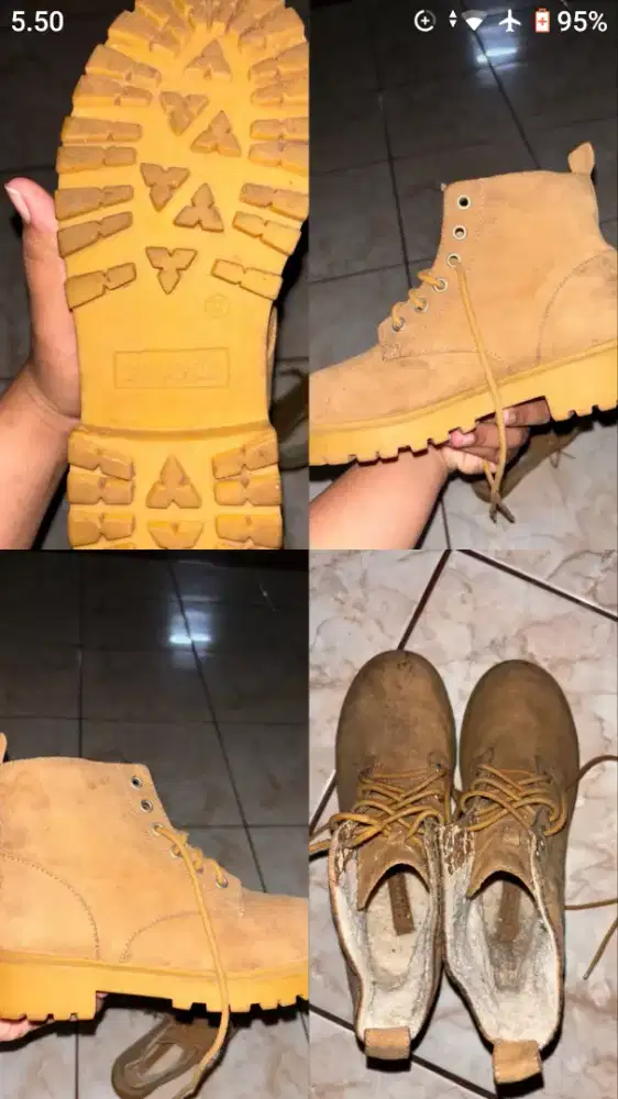 sepatu boots DIVIDED dari brand H&M ukuran 37 unisex warna coklat