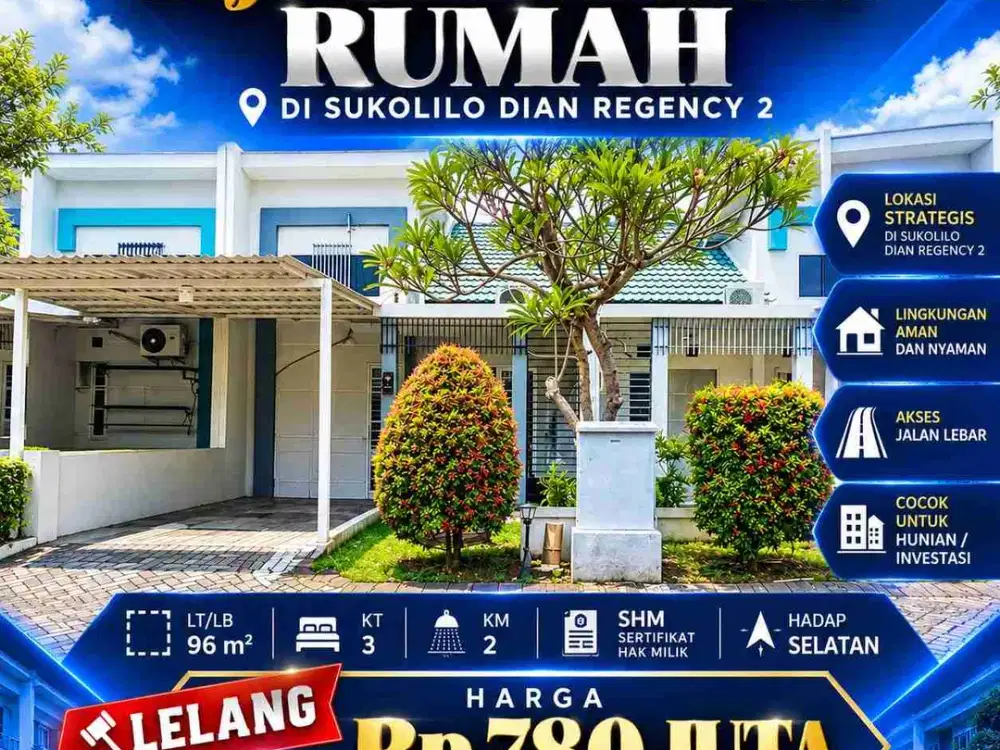 Lelang‼Rumah Sby timur bawah 1M