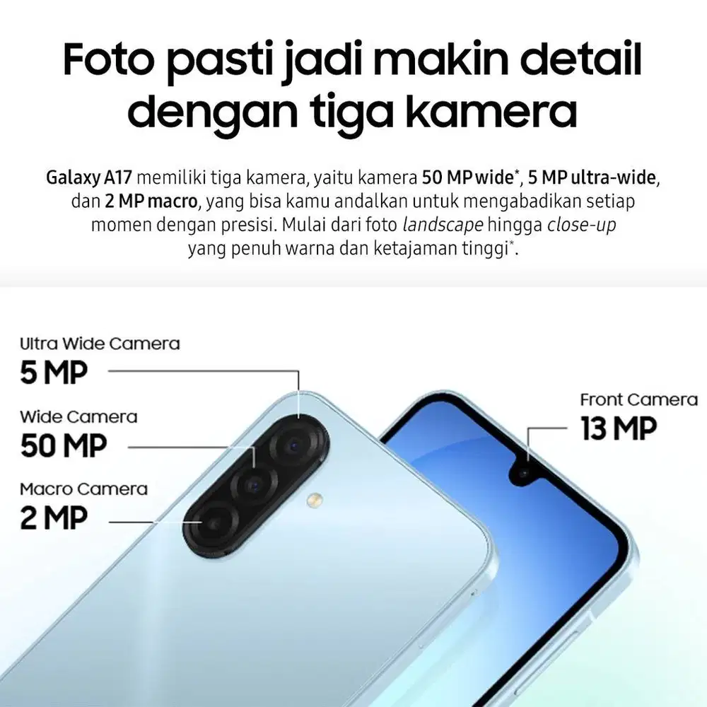 Samsung Galaxy A17 4G RAM 8GB ROM 256 GB Hp Baru Resmi SEIN Original