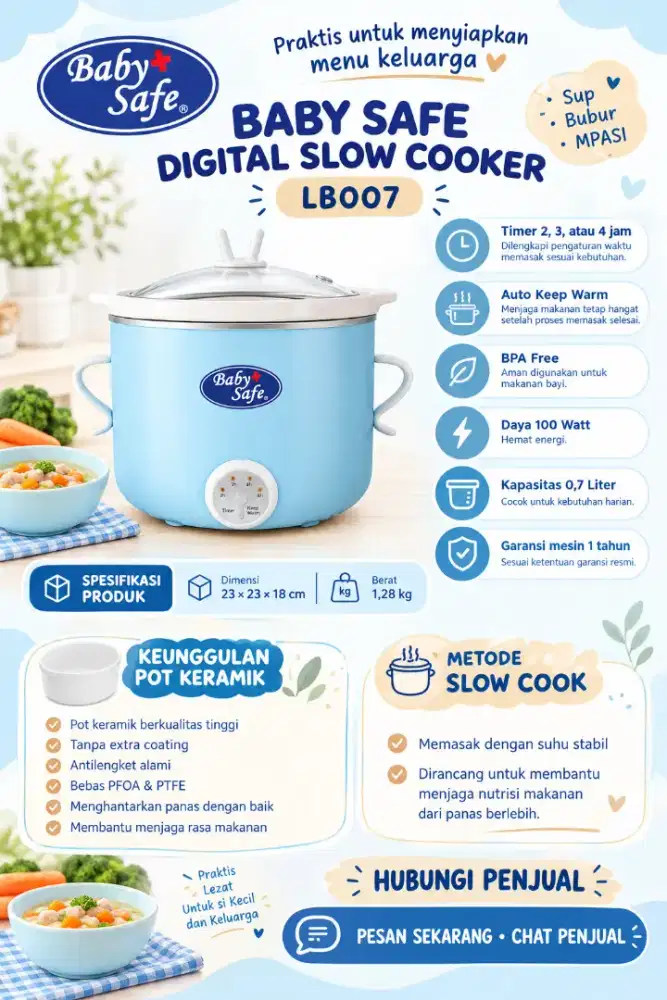 BABYI SAFE DIGITAL SLOW COOKER LB007