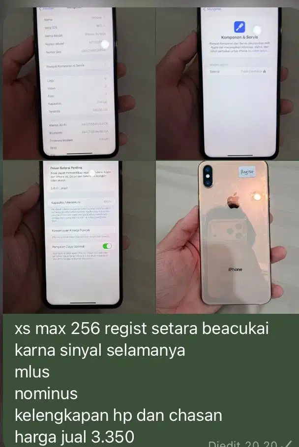 jual ip xs max 256gb