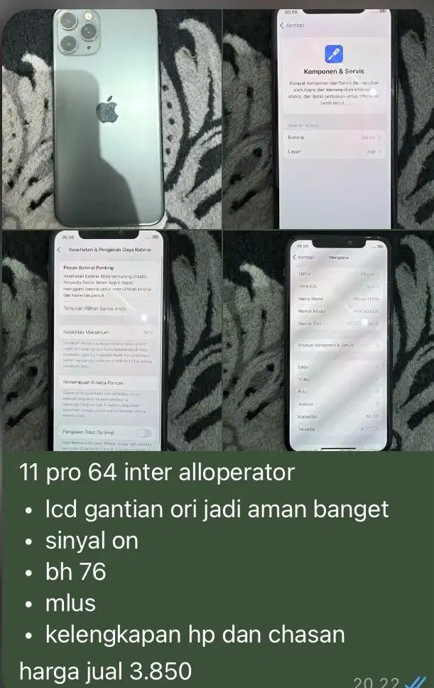 jual ip 11 pro 64 inter