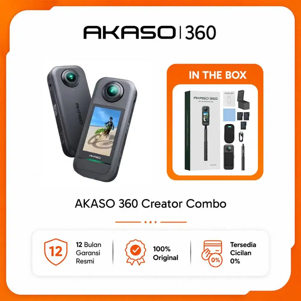 AKASO 360 Creator Combo / Action Camera 360° | 5.7K Video | 72MP Photo