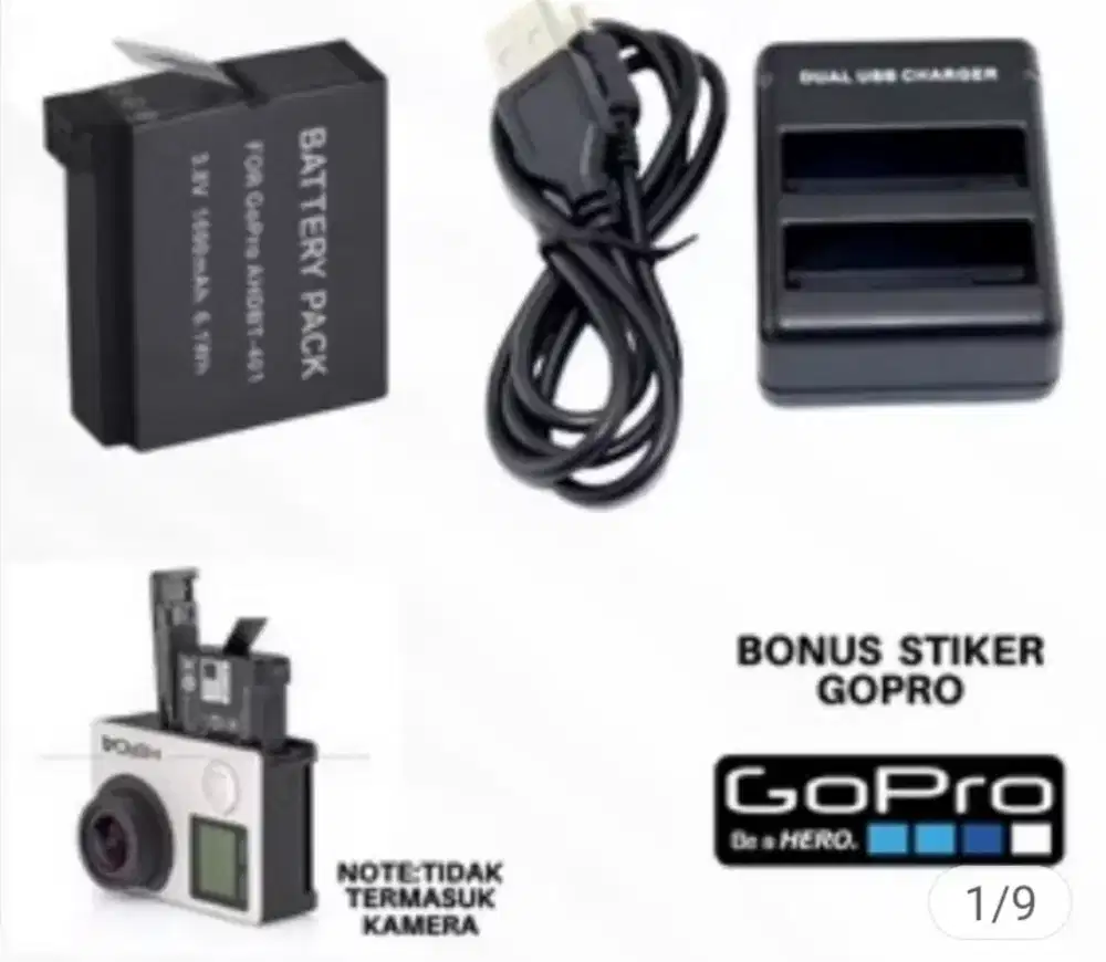 Go Pro Hero 4 plus Baterai Pack