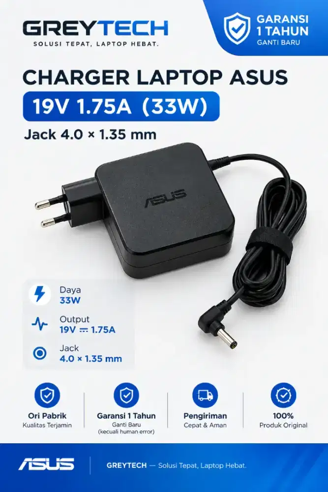 CHARGER ASUS 33W 19V 1.76A JACK 4.0×1.35MM X441 X453 X540 X200 A407