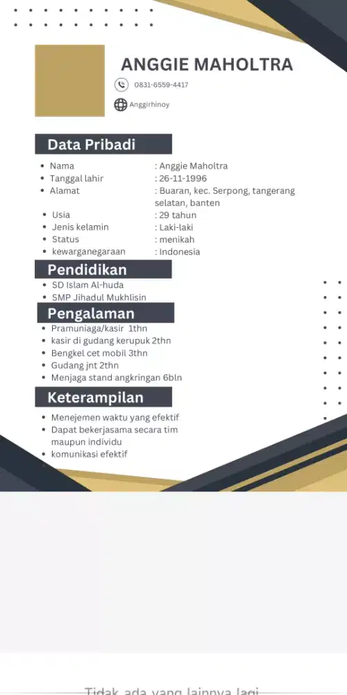 Mencari pekerjaan apa saja yg penting halal