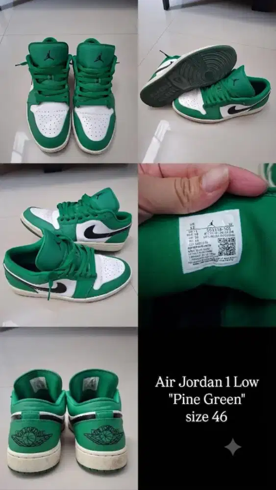 Sepatu Basket Air Jordan 1 Low Pine Green
