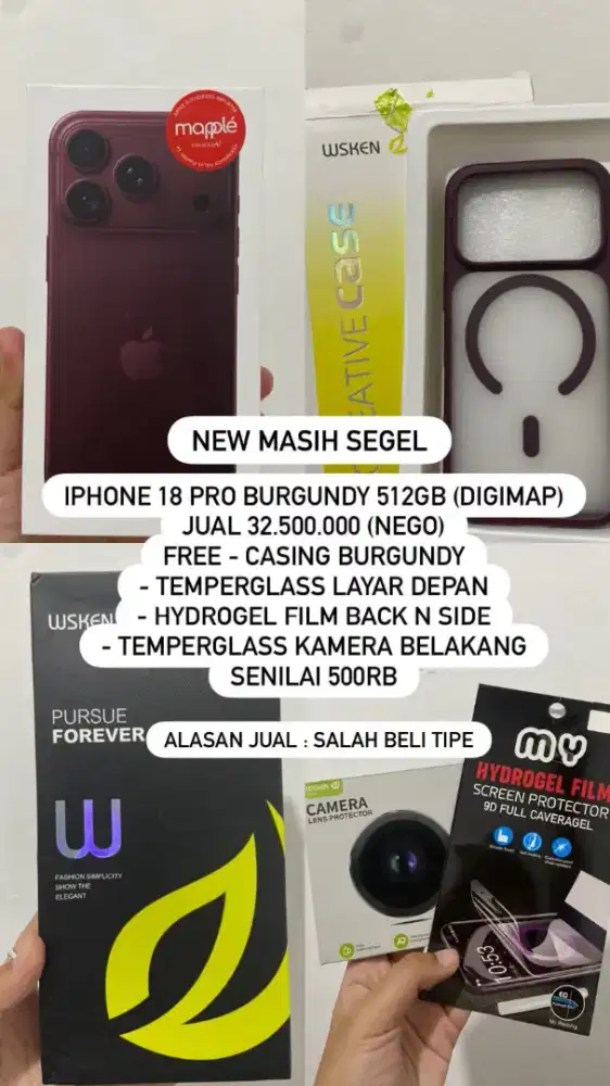 IPHONE 18 PRO 512GB BURGUNDY
