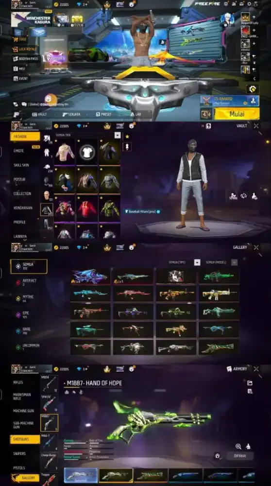 JuaL Akun FF spek sultan gg idaman Aman dan Tepercaya real 100% Asli