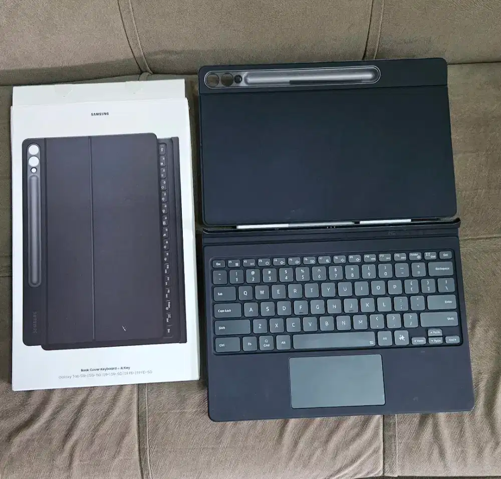 Book Cover Keyboard Sansung Tab S10+ S9+ S9 FE+ Mulus Murah
