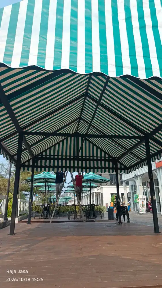 Jasa pasang kanopi dan atap kain tenda