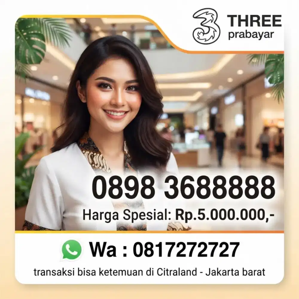 NOMOR CANTIK KOLEKSI THREE 3688888