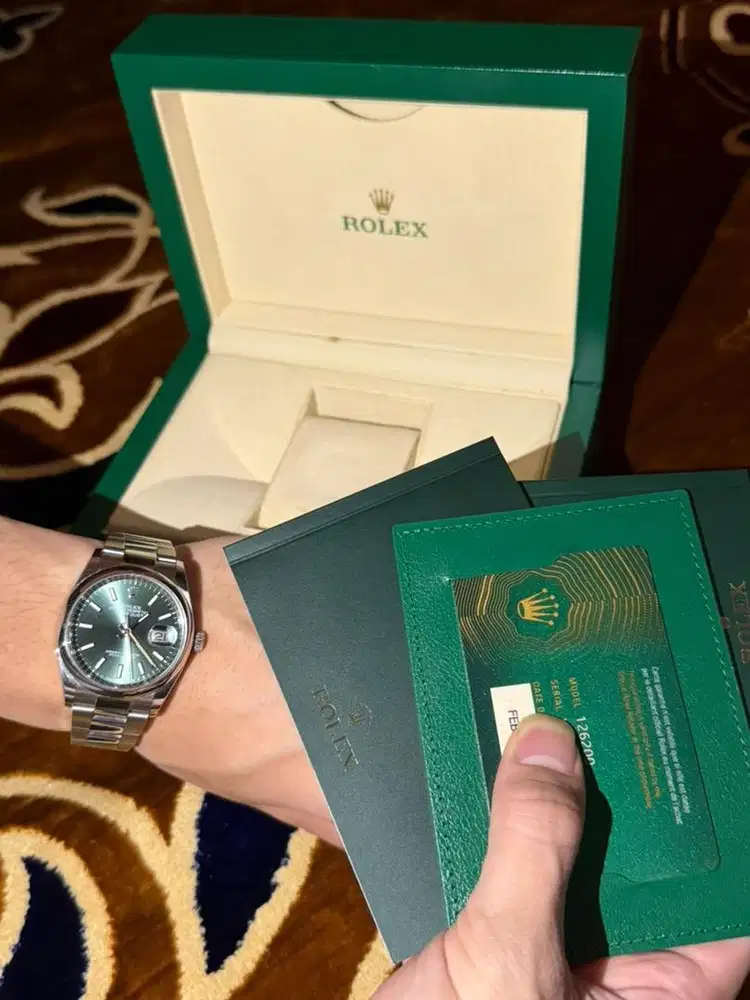 rolex datejust mint green 36