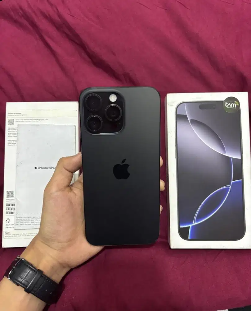IPhone 16 PRO MAX 256GB RESMI IBOX  BH 90% Full ORI