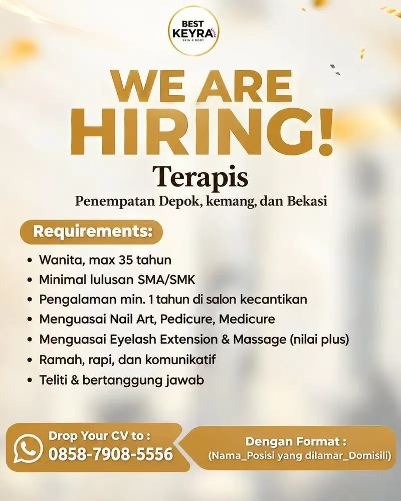 Butuh terapis pengalaman/non