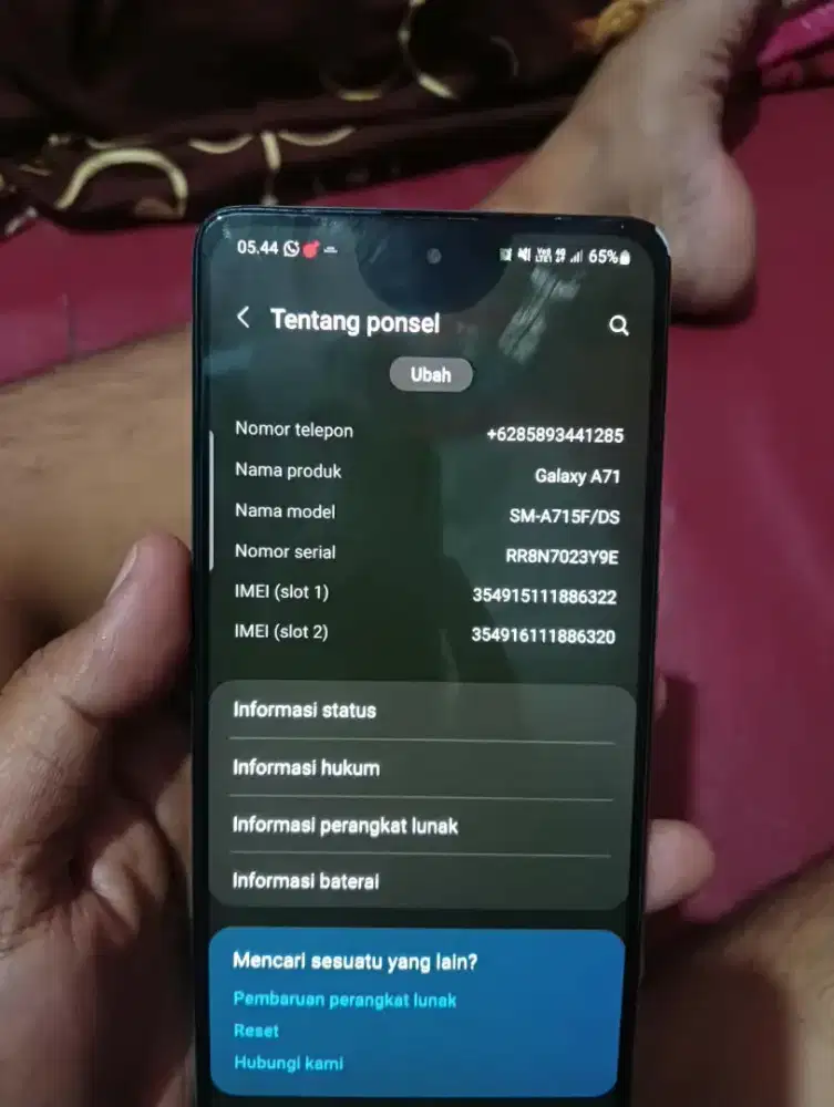 Samsung A71 tompel lcd