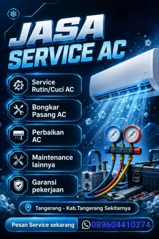 Jasa Service AC, Bongkar pasang AC, Service mesin cuci & Kulkas