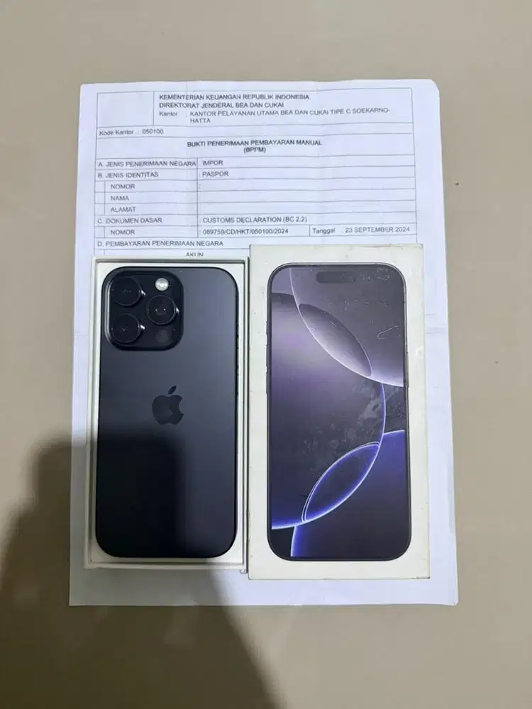Iphone 16pro 256gb beacukai