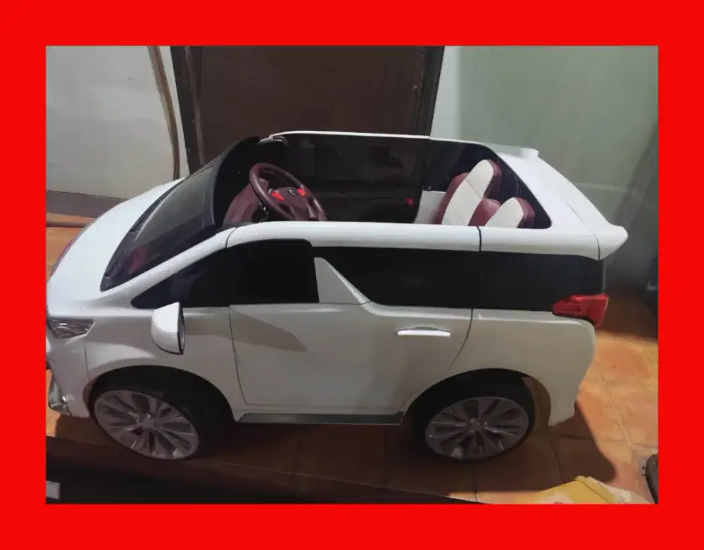 Mainan mobil aki alphard putih aki baru ganti kondisi OK jual cepat BU