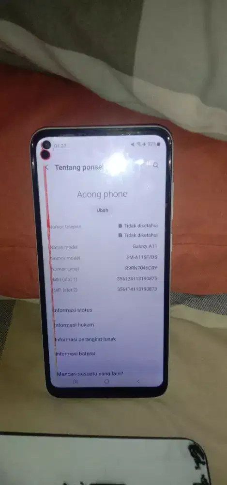 Samsung A11 putih batangan jual apà adanya