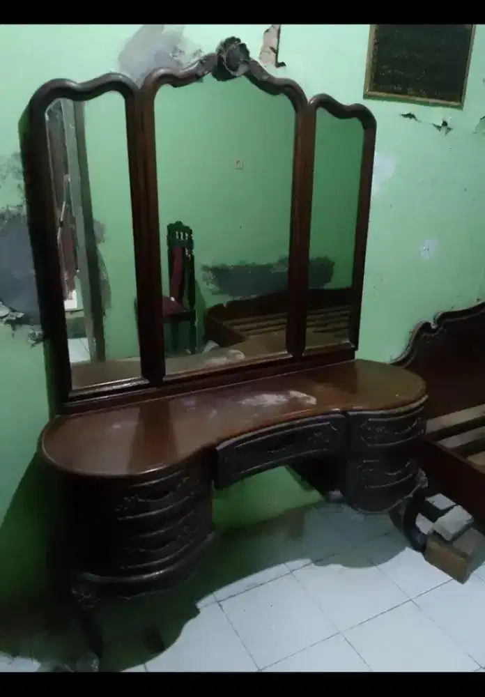 Meja rias jati antik rua bekas bogor cibanteng