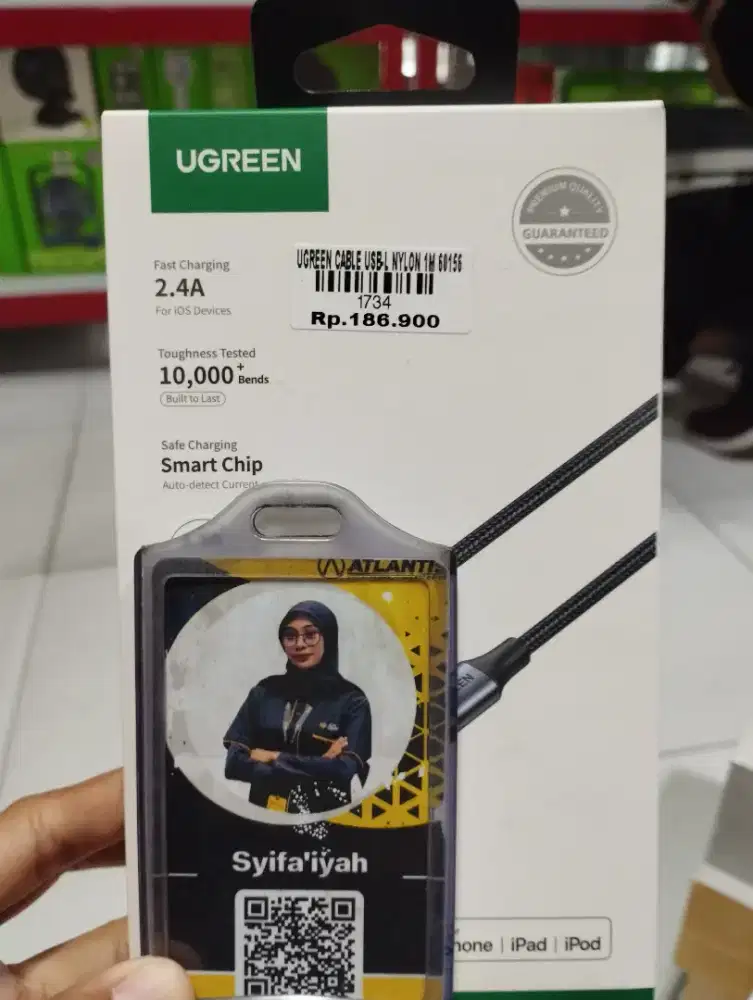 UGREEN CABLE USB-L NYLON 1M 60156 | ATLANTIS DAHSYAT