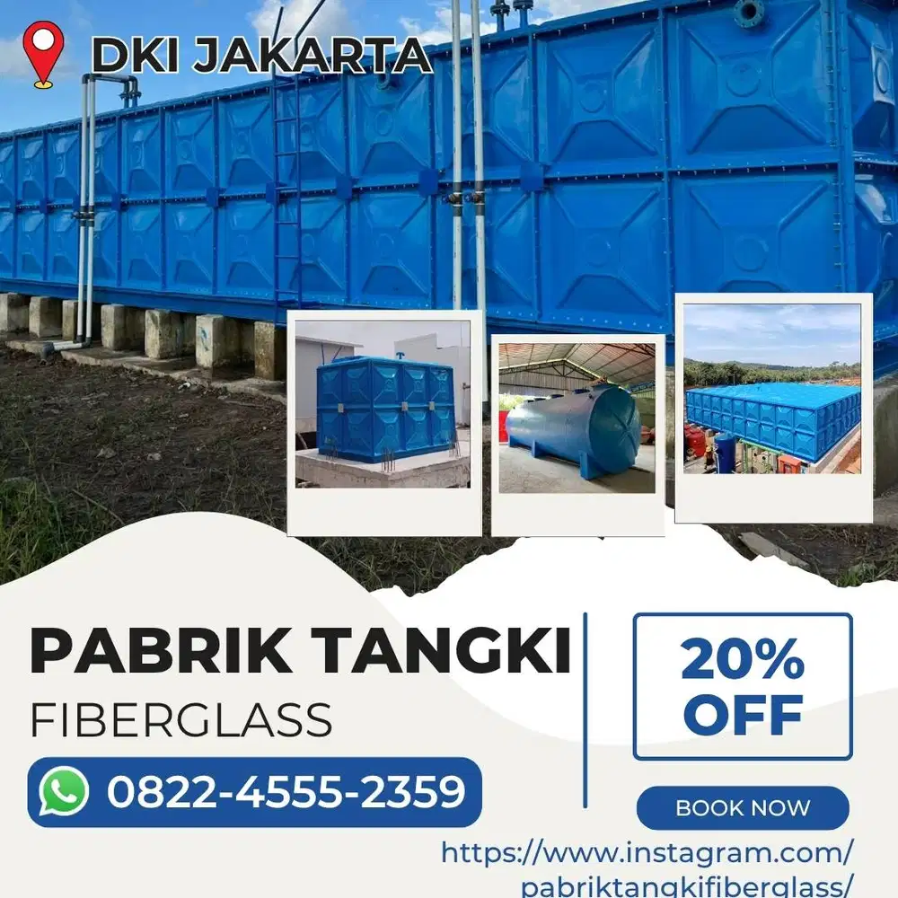 Tangki Fiberglass FRP-Panel Tank Roof Tank & Ground Tank Jakarta Barat