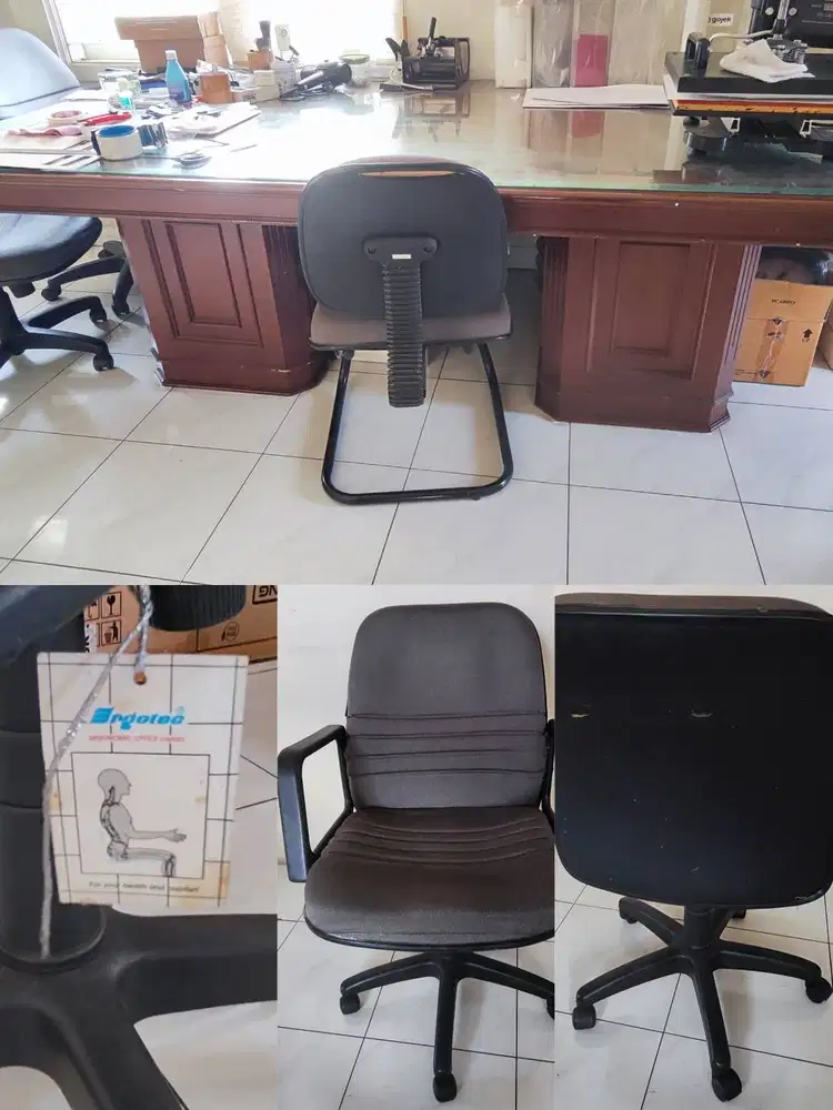 Meja Rapat Kantor kayu Mahoni bonus 4 kursi