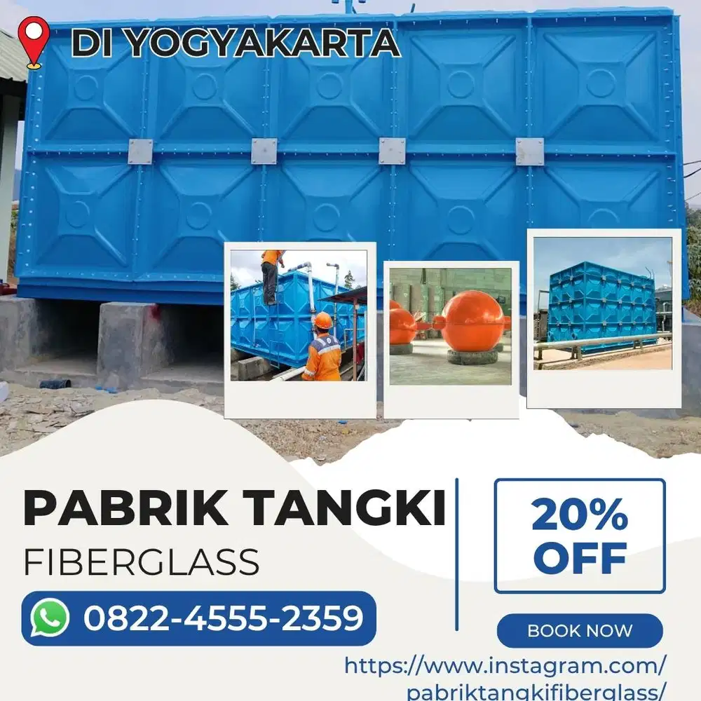 Tangki Fiberglass FRP-Panel Tank, Roof & Ground Tank Kulon Progo